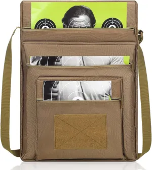 1 Pack 15" x 20" Range Target Carry Case for Shooting Range Bag with 3 Zipper Pockets Front Waterproof Small Range Bag Accessory Pouch for Shooting Range Convenient Carrying