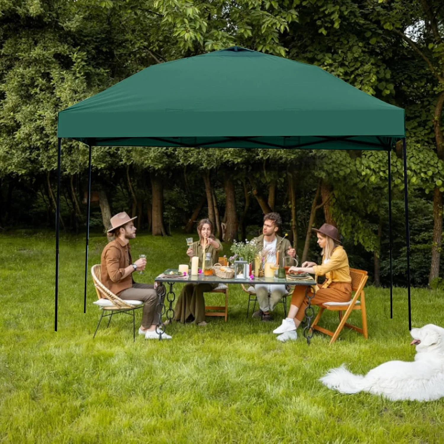 10x10 Canopy Replacement Top - for Straight Leg Canopy Tent, Waterproof, Durable, Tear-Resistant, Ideal for Outdoor Camping, Patio Shade (Top Only) (Dark Green)