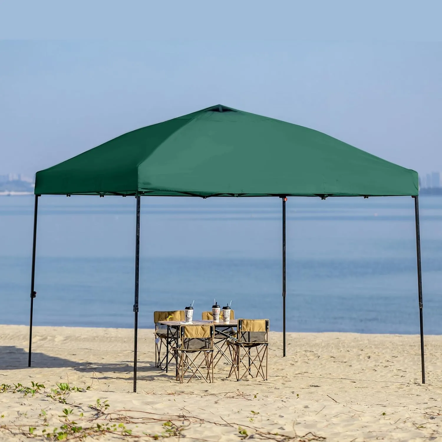 10x10 Canopy Replacement Top - for Straight Leg Canopy Tent, Waterproof, Durable, Tear-Resistant, Ideal for Outdoor Camping, Patio Shade (Top Only) (Dark Green)