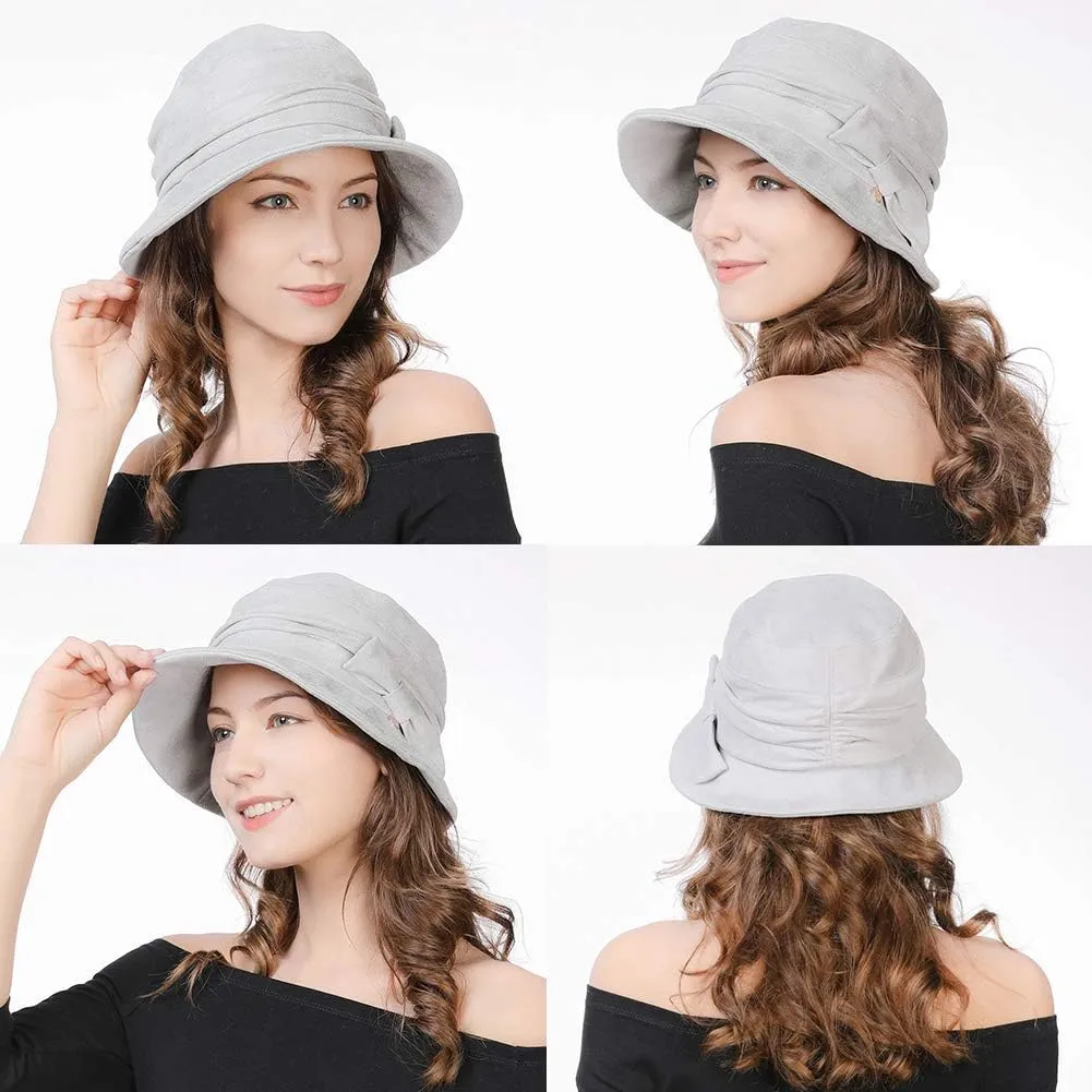 1920S Vintage Cloche Bucket Hat Packable Ladies Church Derby Party Fashion Floopy Winter 55-64CM