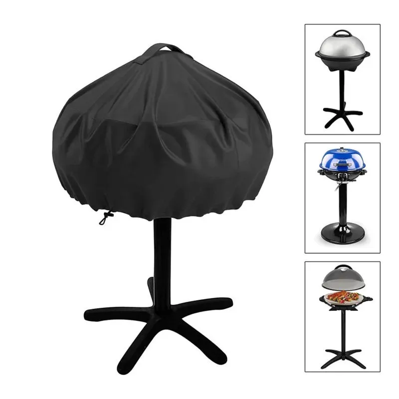 210D Silver Oxford Cloth Circular Electric Grill Cover D 19.5 X H18 Inch