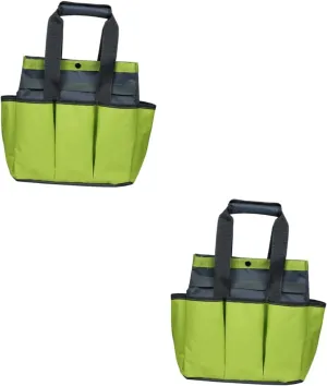 2pcs Garden Tool Bag Oxford Cloth Heavy-duty 8 Pockets for Men Women Durable Tote Bag for Gardening