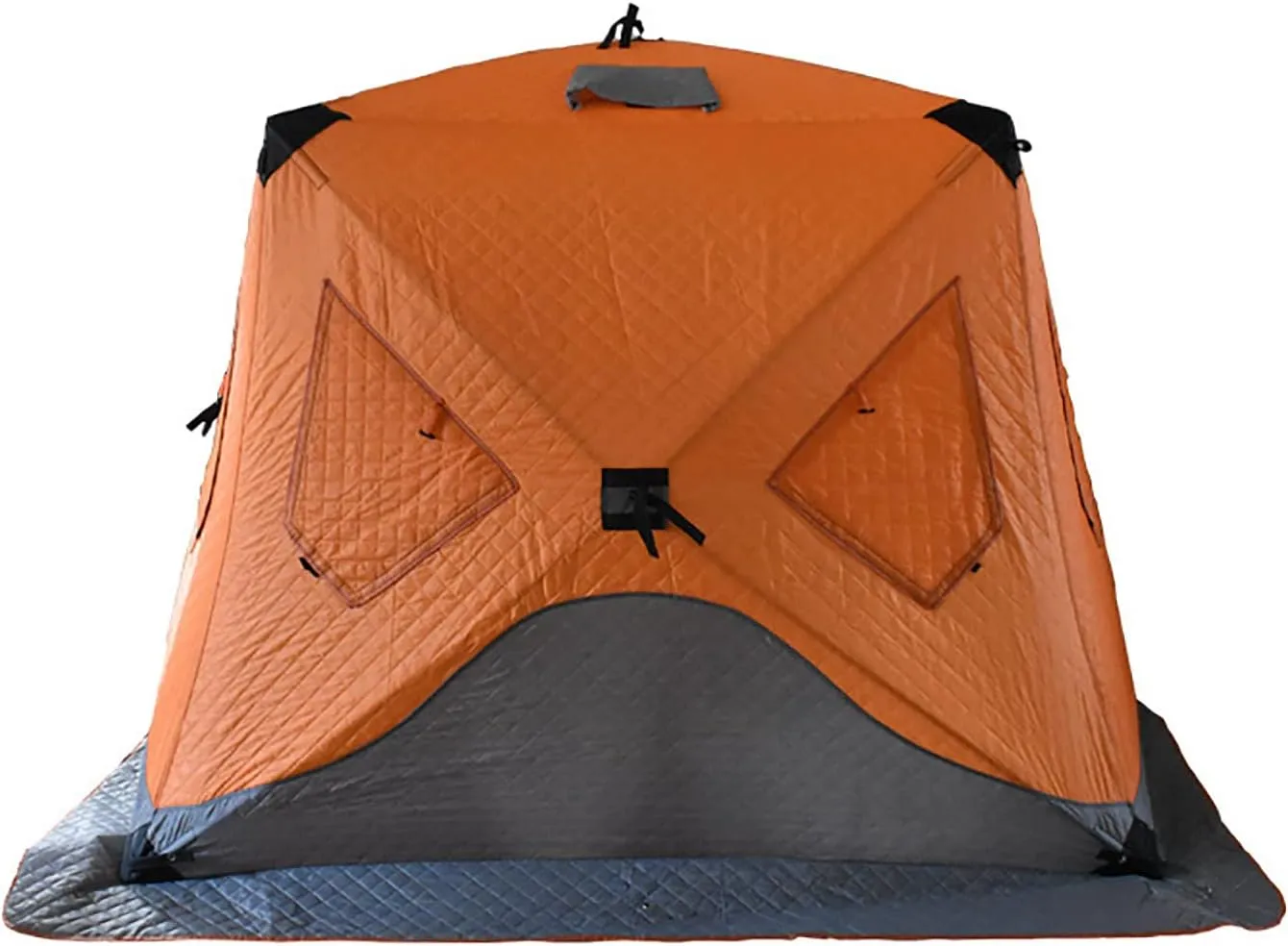 3-4 Person Portable Ice Tent, Ice Fishing Shelter Thicken Cotton Fishing Tent, with 2 Doors and 4 Windows Winter Fishing Tent, Zippered Door & Carry Bag for Outdoor Camping