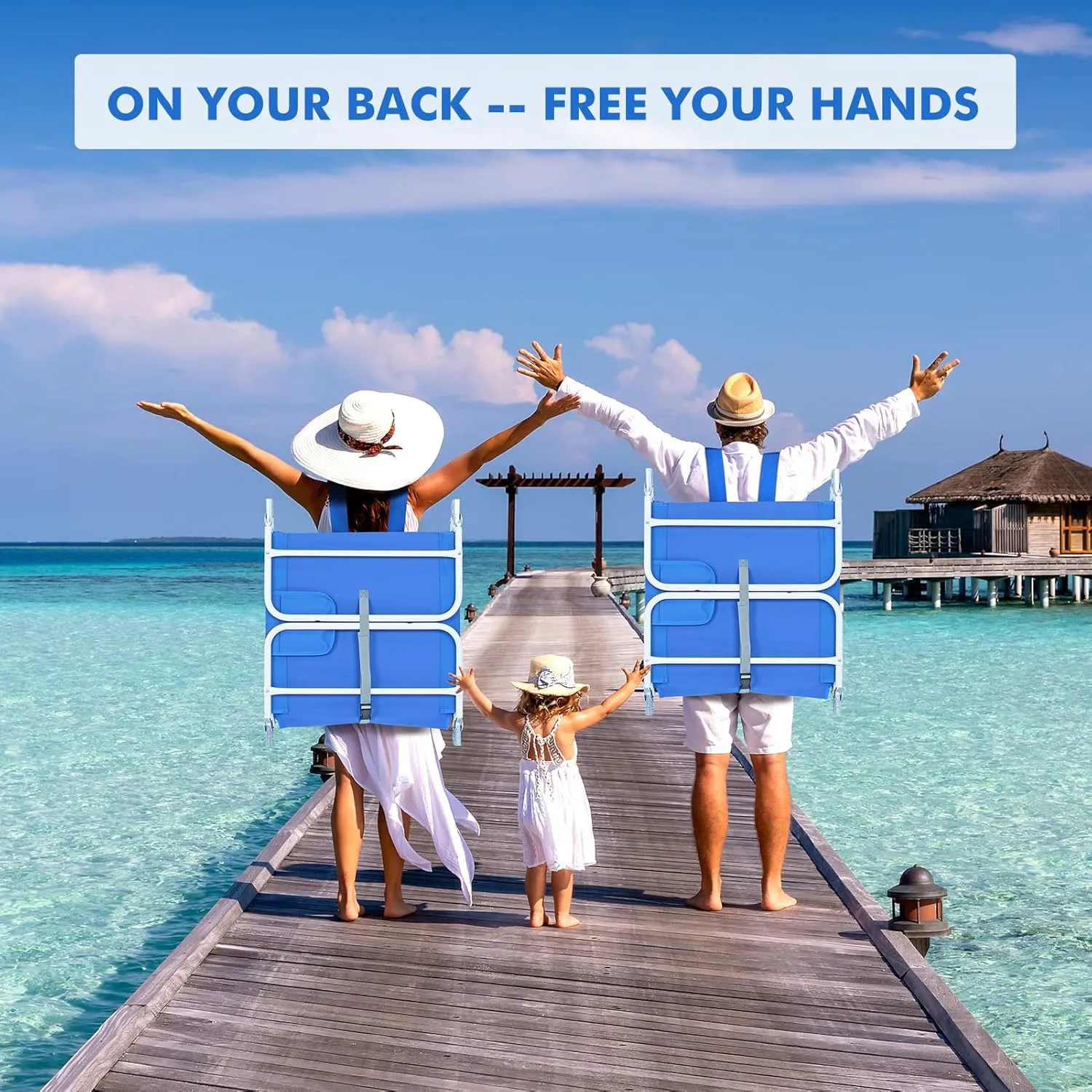 3 in 1 Women Comfort Backpack Tanning Beach Chair with Face Hole & Cushion | Portable Folding Lounge Chair for Adults Outside Reading Sunbathing Poolside | Reclining 6 Position | 2 Pack | Royal Blue