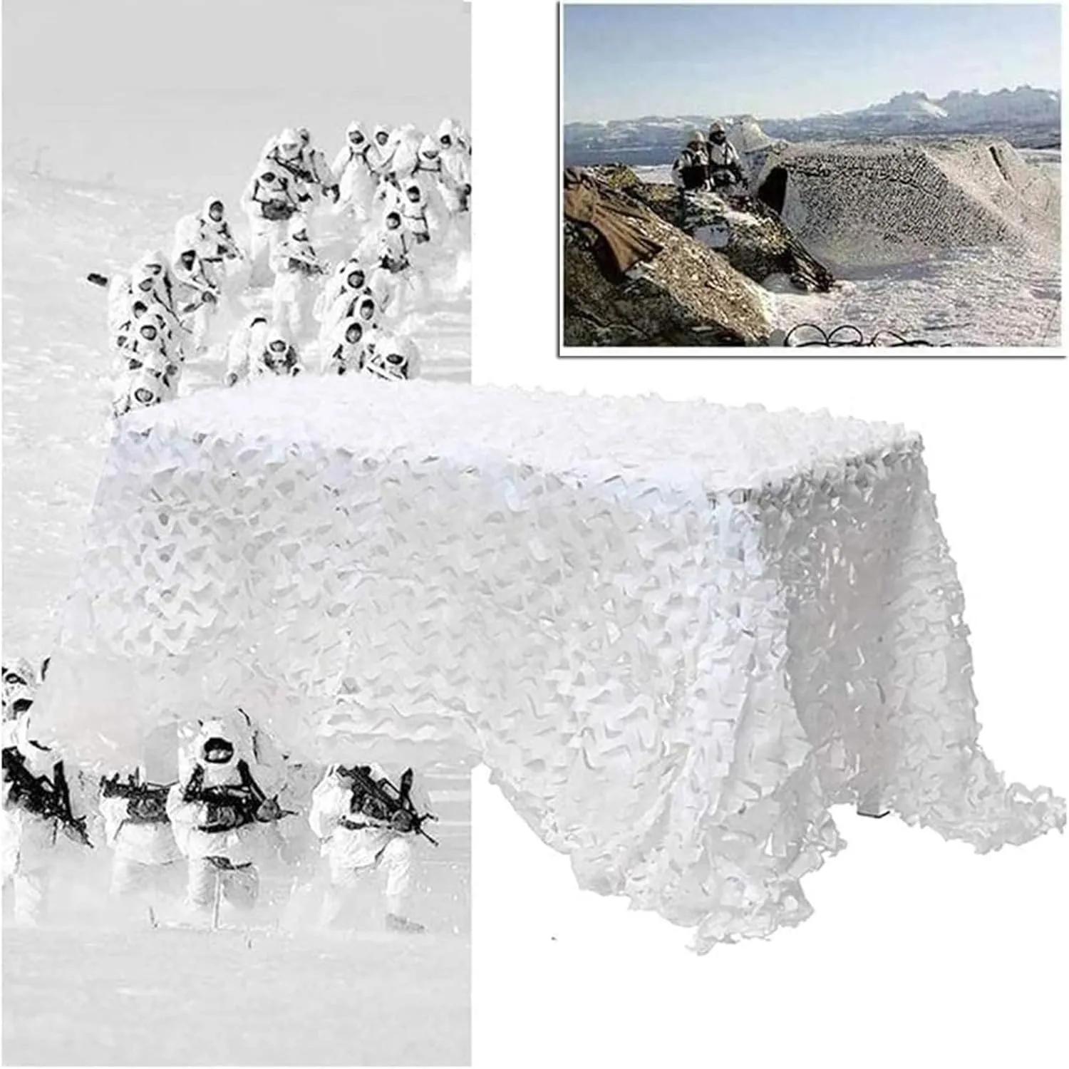 300D Camping Camouflage Net,Courtyards Shading Camo Netting,Army Snow Camo Net,Backdrop Decoration,Various Sizes,Tear-Resistant Sunblock Net,3x7m(10 * 23ft)