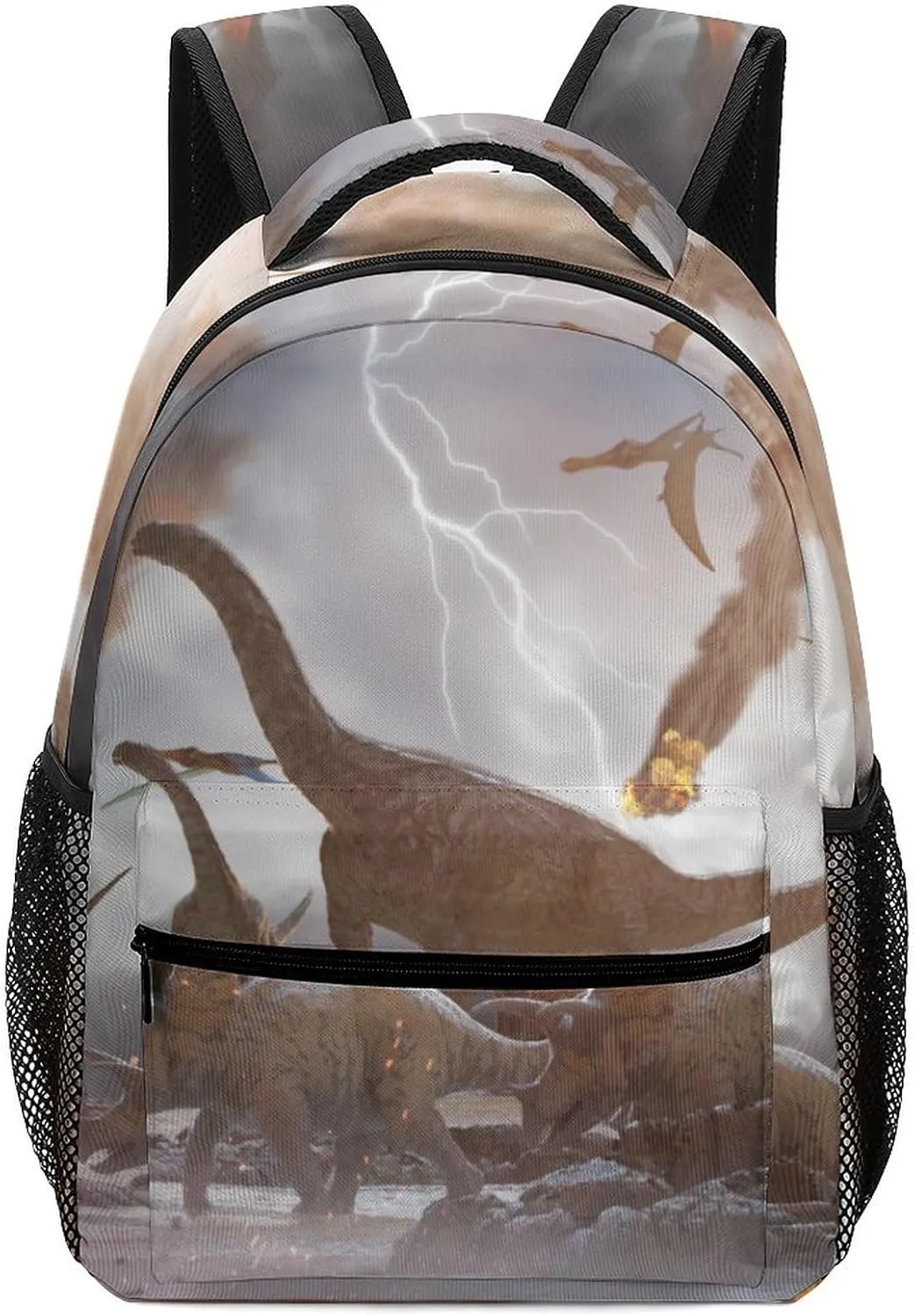 3D Illustration Dinosaurs Travel Backpack Falling Meteorite Durable Lightweight Laptop Computer Bag for Men Women Adjustable BookBag 16.5 Inches