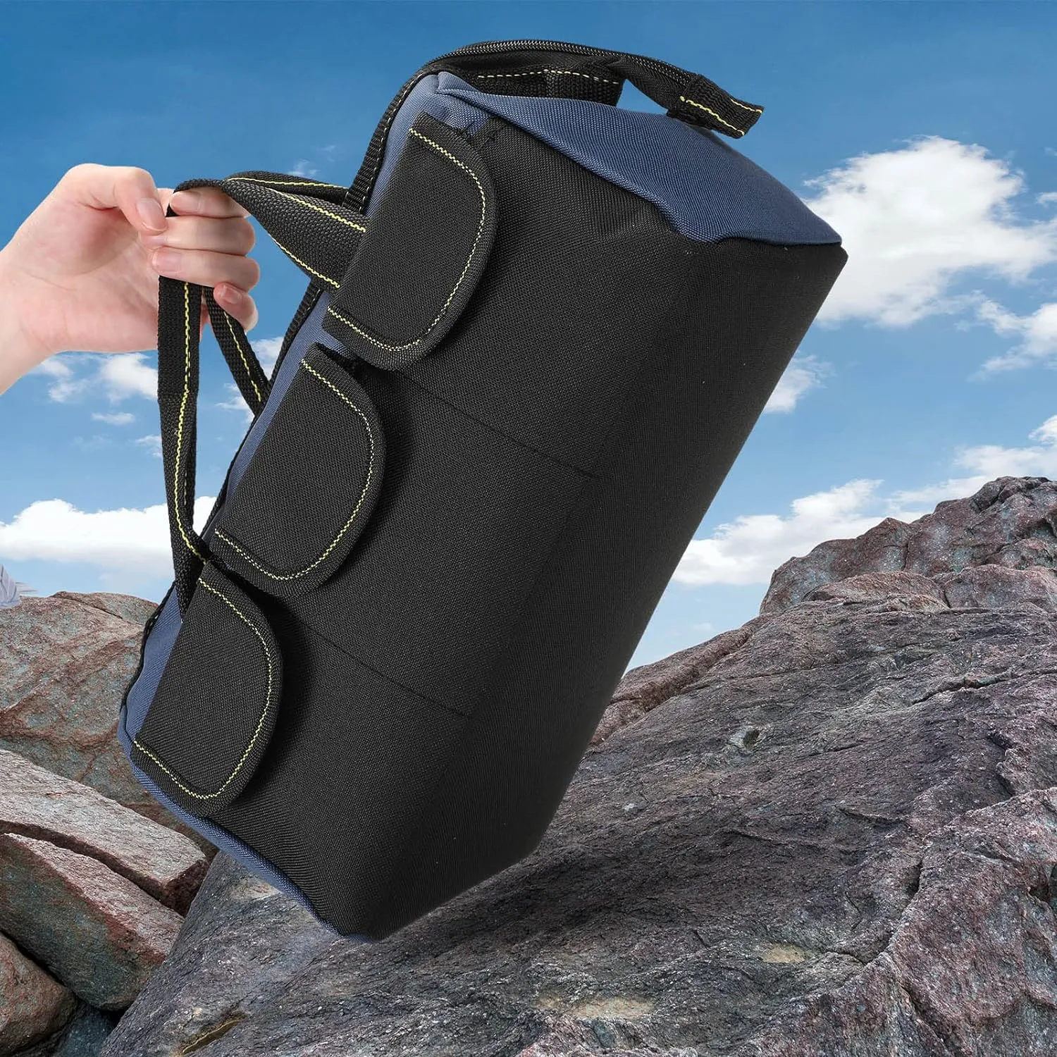 4 Pieces Tool Bag with Waterproof Strong Molded Base Multi Pockets Wide Mouth Tool Tote Multifunctional Tool Bag Large Capacity Organizer Heavy Duty Tool Storage Bag (Multicolor,16 Inch)