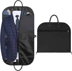43" Suit Bags for Men Travel, Travel Garment Bag Carry on, Durable Thick Oxford Fabric Suit Carrier with 5 Zipper Pockets and 2 Carry Handles mens garment bag for suits