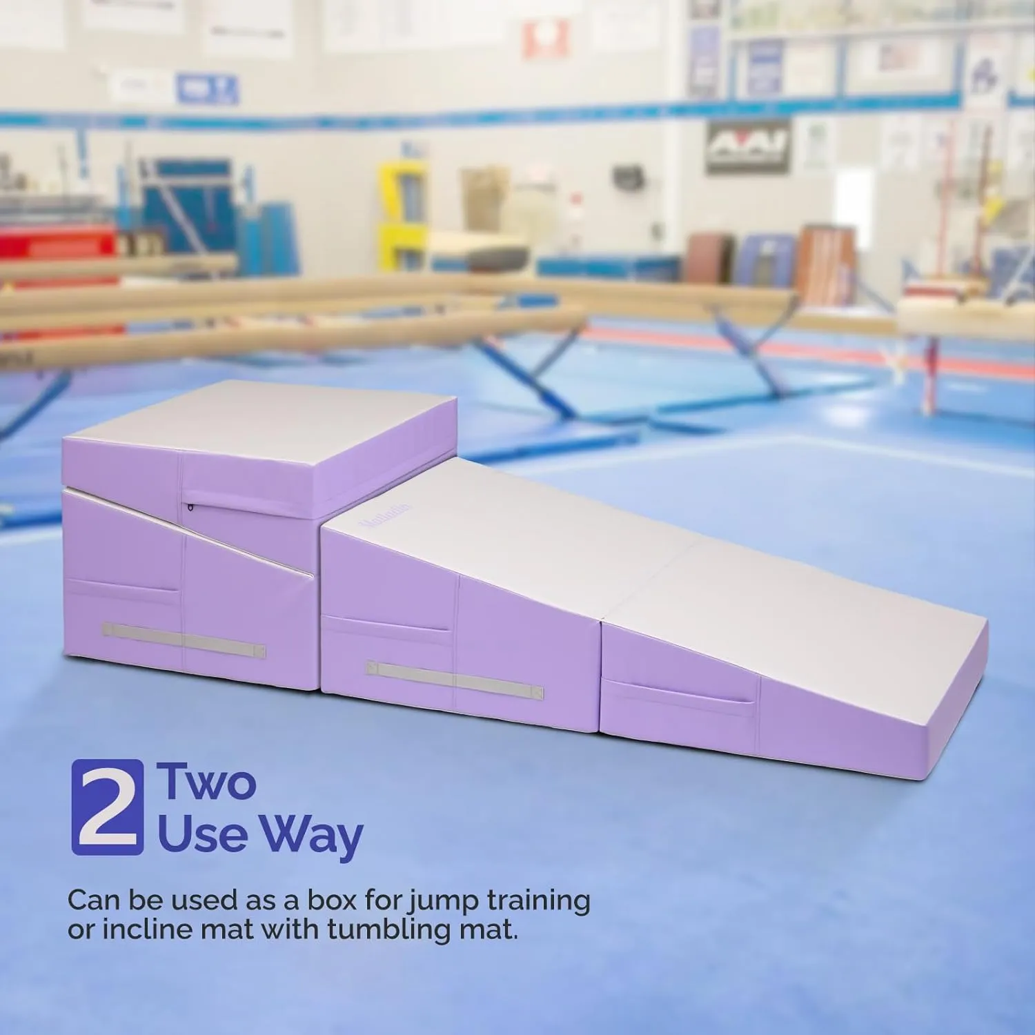 48"x24"x14" Tumbling Mat - Folding Gymnastics Cheese Wedge Mat for Kids, Girls Home Training