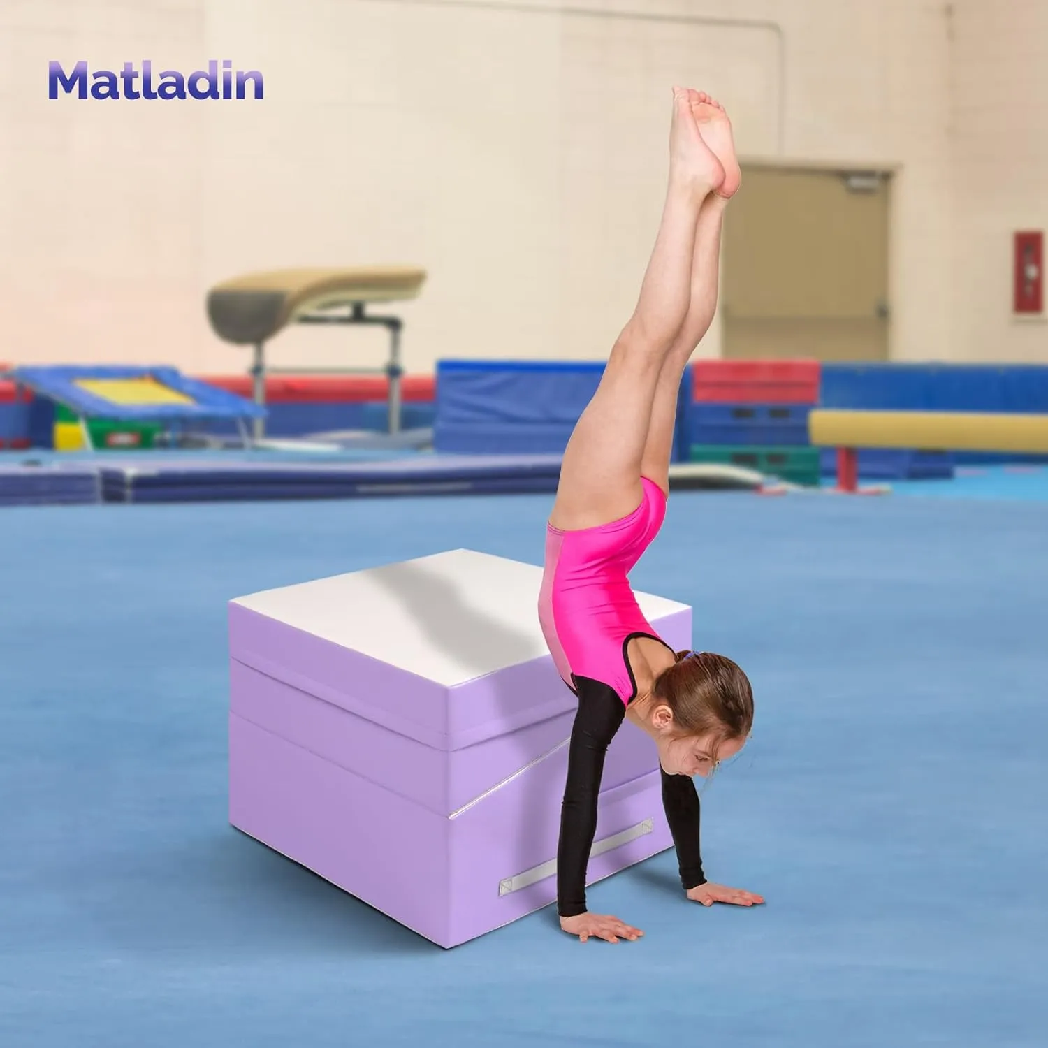 48"x24"x14" Tumbling Mat - Folding Gymnastics Cheese Wedge Mat for Kids, Girls Home Training