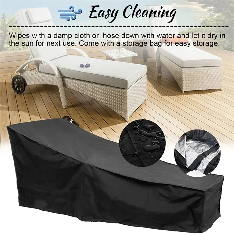 82 Inch Durable Water Resistant Chaise Lounge Cover