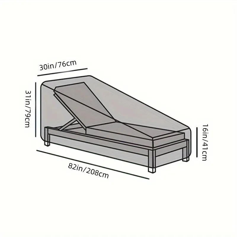 82 Inch Durable Water Resistant Chaise Lounge Cover