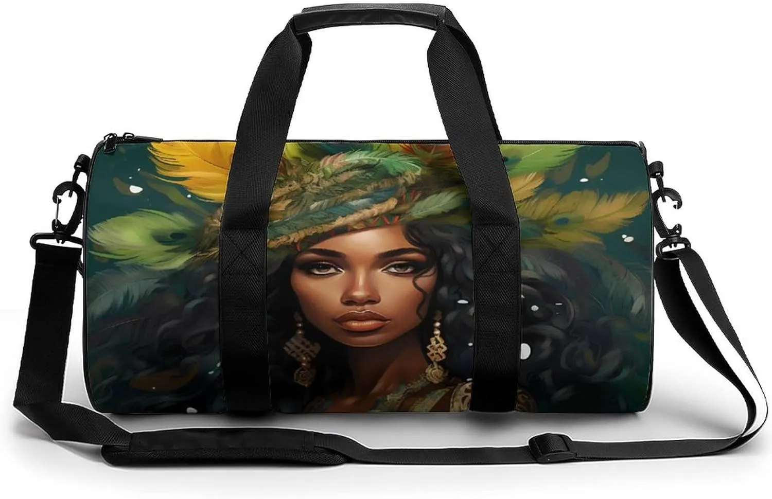 African American Women Sports Gym Bag Durable Workout Bags Travel Duffel Bags Yoga Exercise Bag for Women Men