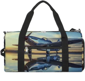 Airplane Vintage Aviation Fighter Sports Gym Bag Travel Duffel Bag Weekender Bag Yoga Bag for Men Women