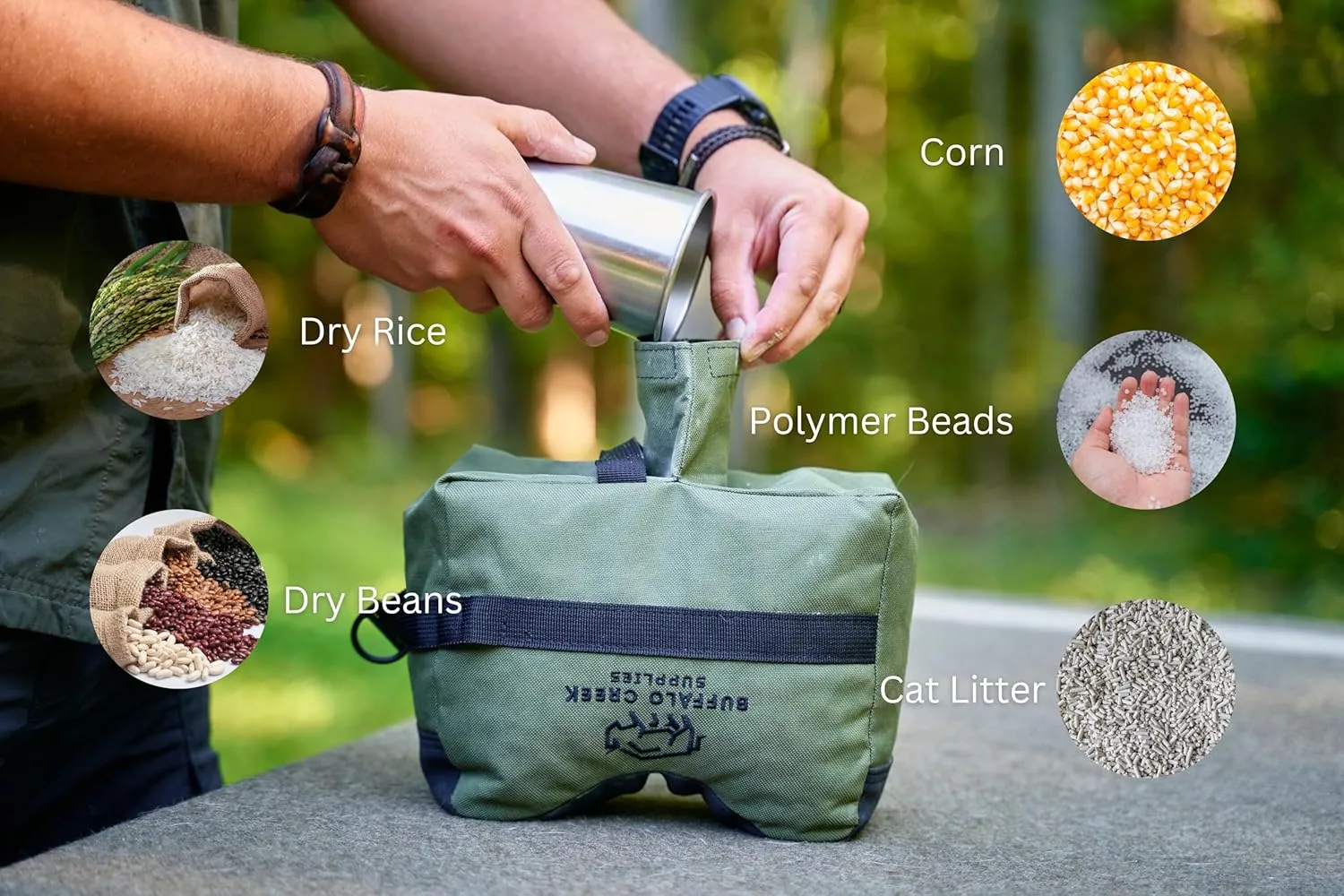 All Weather Durable Front and Rear Shooting Rest Bags, Rifle Rest Sand Bag for Bench Rest Shooting, Hunting, Target & Competitive Sports Shooting-Unfilled