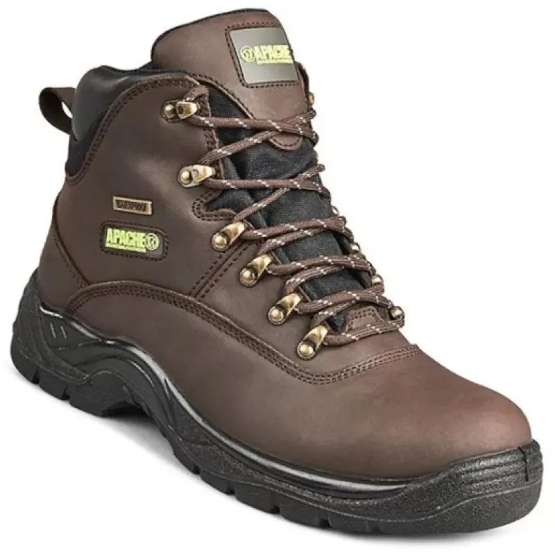 Apache SS813SM Waterproof Safety Hiker Brown Boot