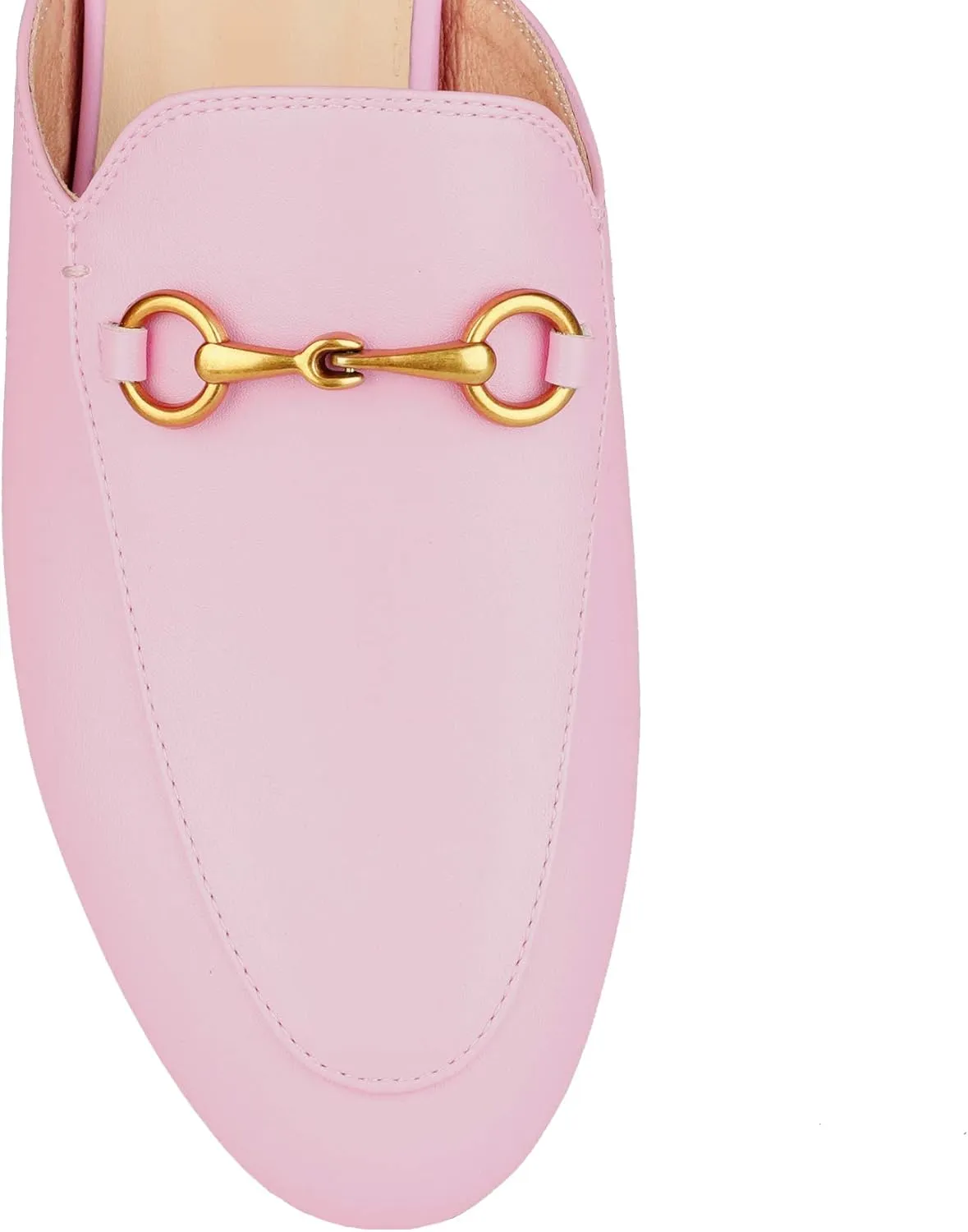Arqa Mules for Women Almond Toe Leather Flats Slip-on Comfort Backless Loafers Buckle Mule Shoes