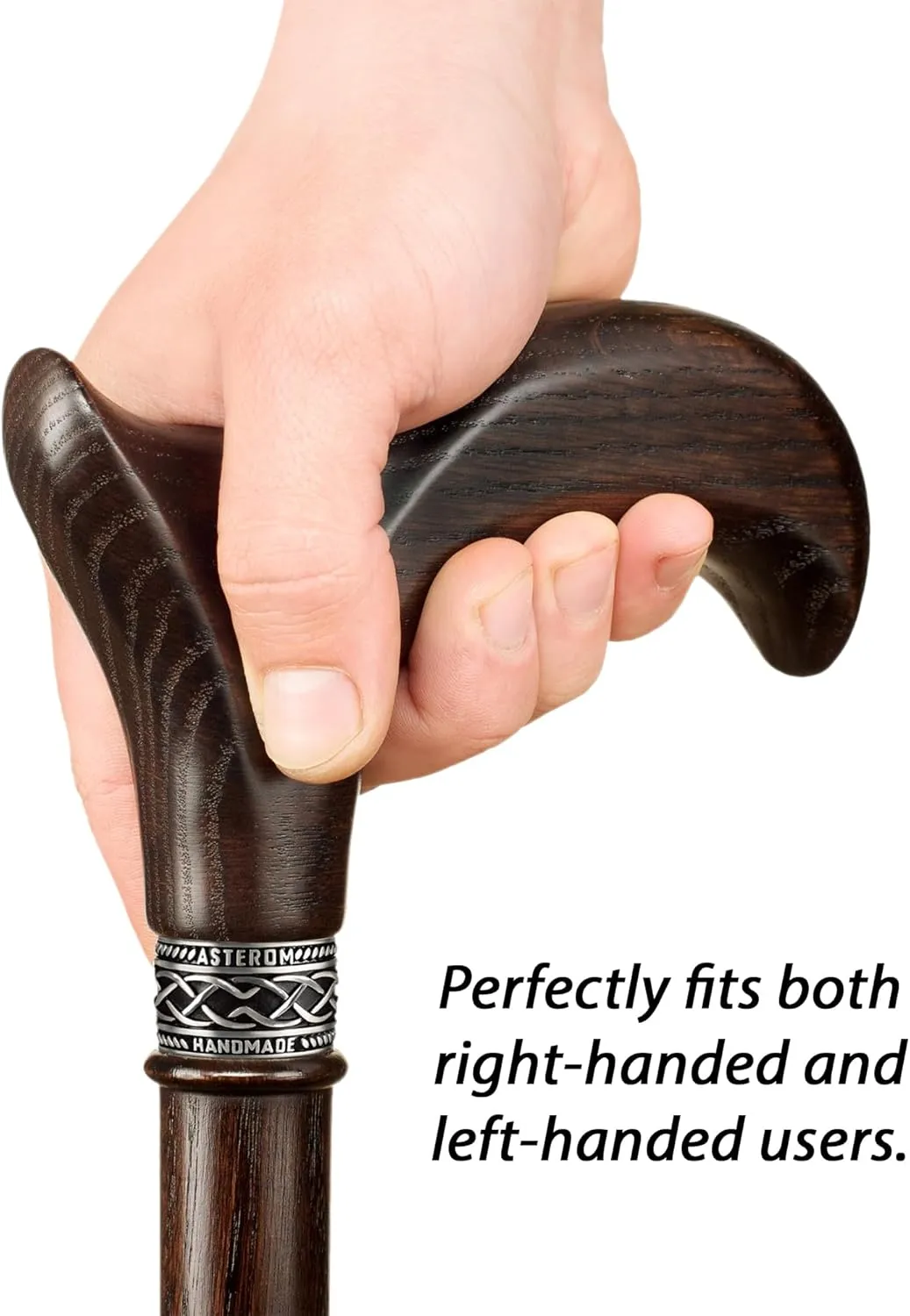Asterom Walking Cane - Handmade, Ergonomic, Wooden - Canes for Men & Women - Walking Sticks for Seniors, Unique, Wood - FSA/HSA Eligible