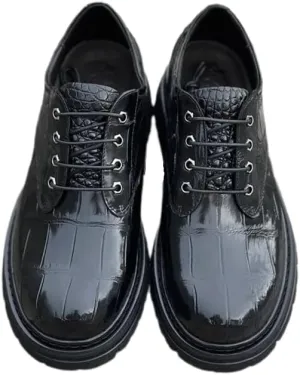 Authentic Exotic Crocodile Belly Skin Men Lace-up Derby Shoes Genuine Real Alligator Leather Male Casual Black Round Toe Oxfords