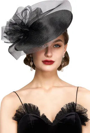 BABEYOND Derby Hats for Women - Fascinators Tea Party Hats Headband Fascinator Wedding Cocktail Organza Flower