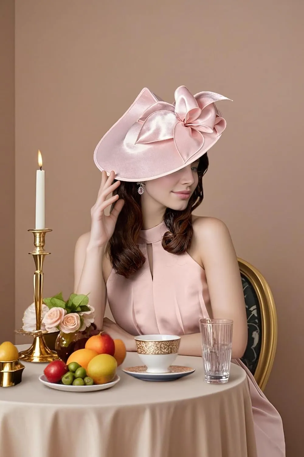 BABEYOND Derby Hats for Women - Fascinators Tea Party Hats Headband Wide Brim Fascinator for Wedding Cocktail