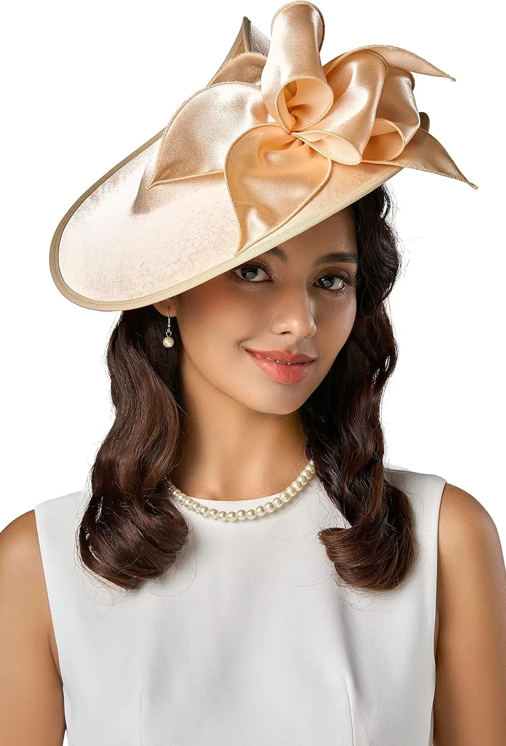 BABEYOND Derby Hats for Women - Fascinators Tea Party Hats Headband Wide Brim Fascinator for Wedding Cocktail