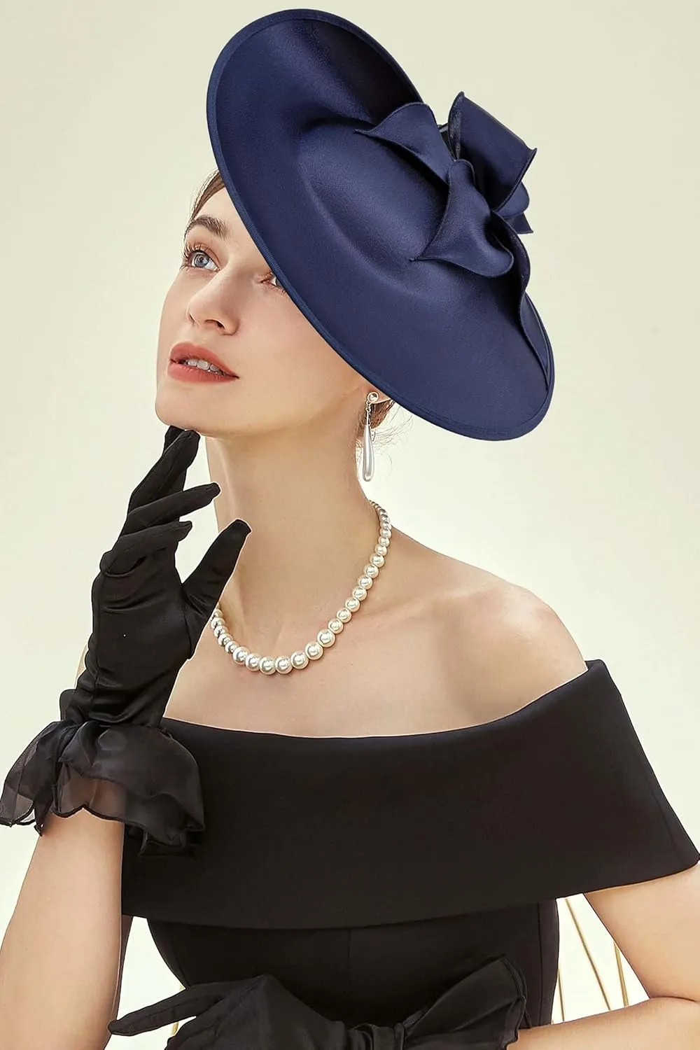 BABEYOND Derby Hats for Women - Fascinators Tea Party Hats Headband Wide Brim Fascinator for Wedding Cocktail