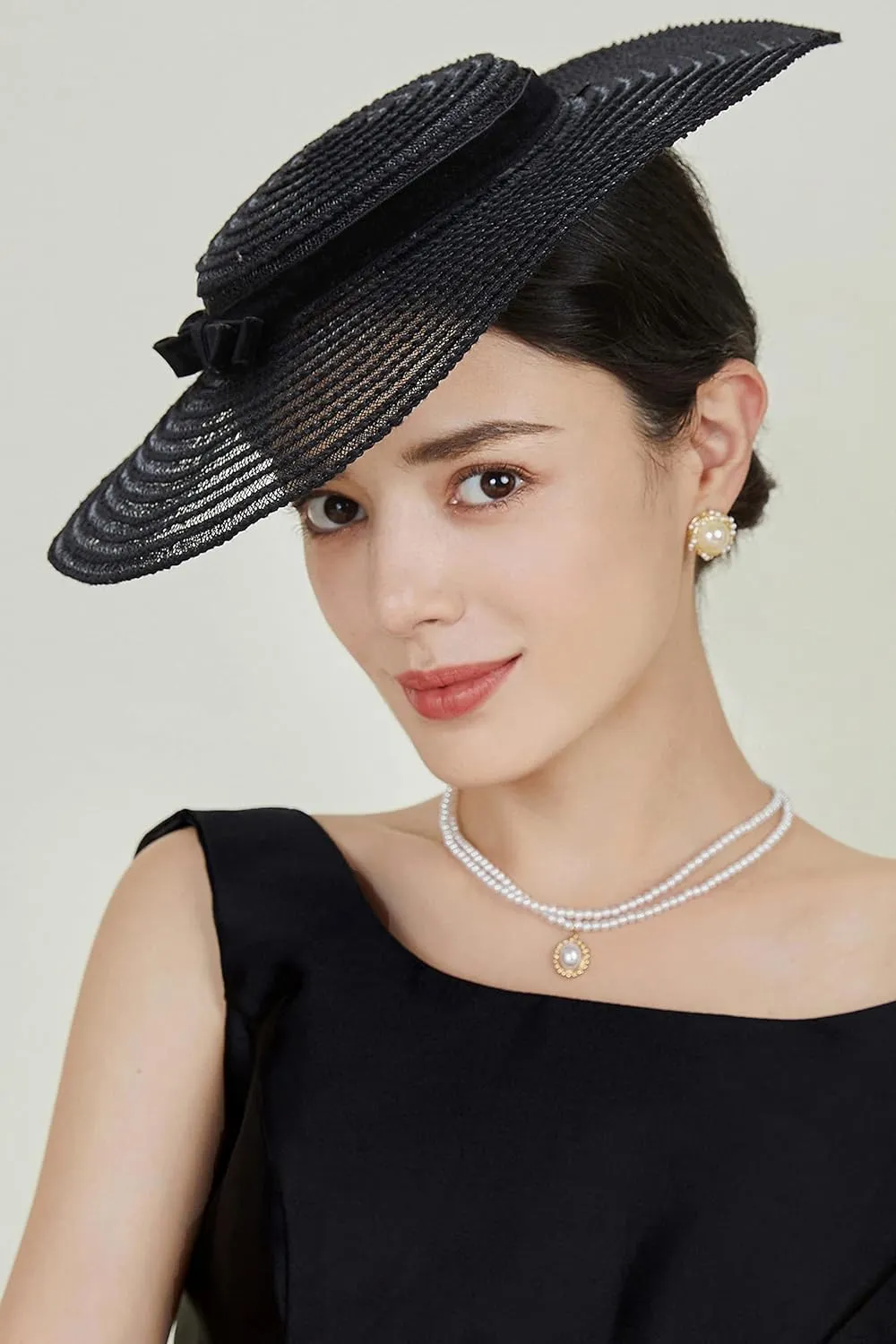 BABEYOND Wide Brim Tea Party Fascinator Kentucky Hat Derby Fascinator Wedding Hat for Cocktail