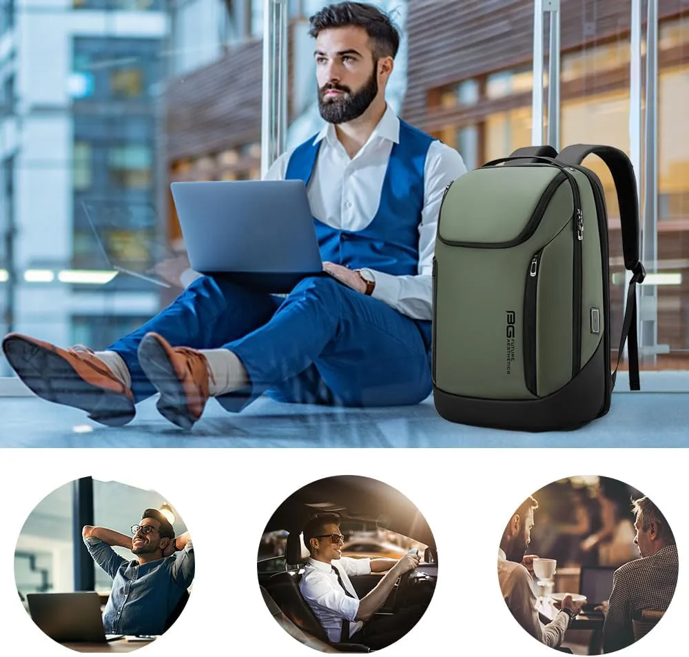 BANGE Business Smart Backpack Waterproof fit 15.6 Inch Laptop Backpack with USB Charging Port,Travel Durable Backpack