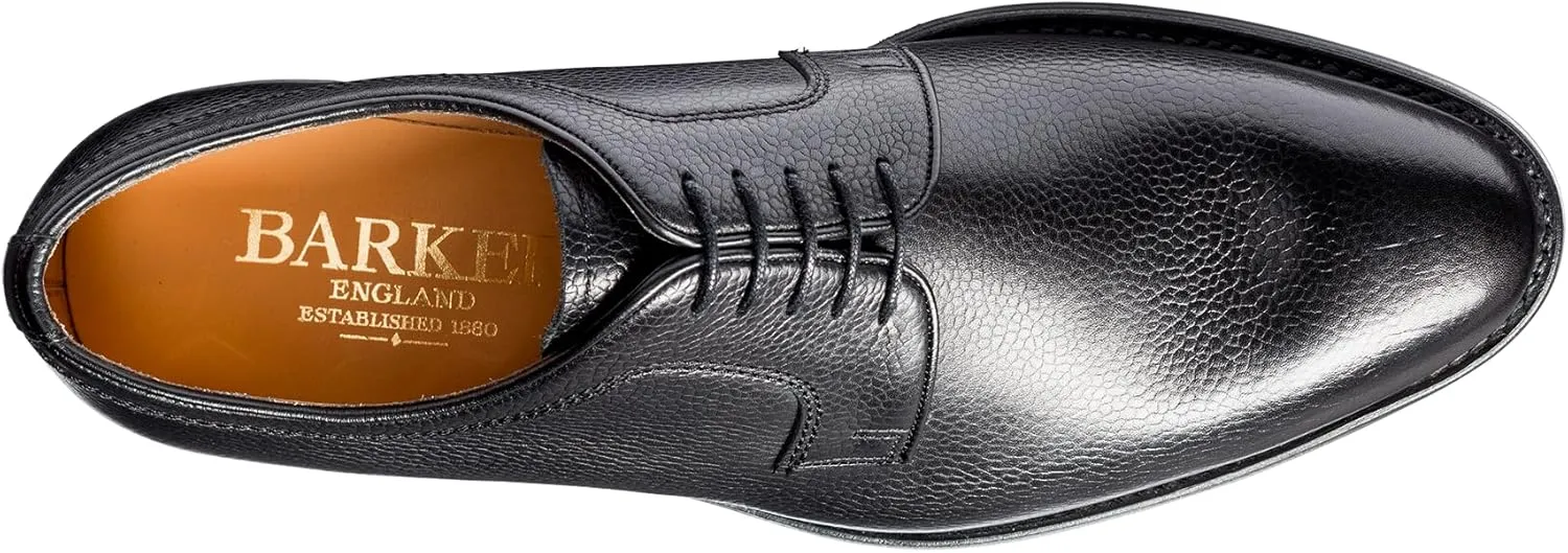 BARKER Skye Men's Lace-Up Oxford Shoes – Handcrafted Luxury Leather Derby Dress Shoes, Full Leather Insole & Sole, Hand-Stitched Detail