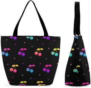 Bats Starrys Skys Pattern Hobo Handbags With Zipper Women's Tote Handbags