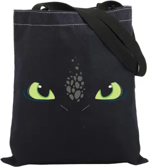 BDPWSS Dragon Anime Gift Dragon Lover Gift HTTYD Fans Gift Dragon Trainer Gift Dragon Themed Gift Black Dragon Tote Bag