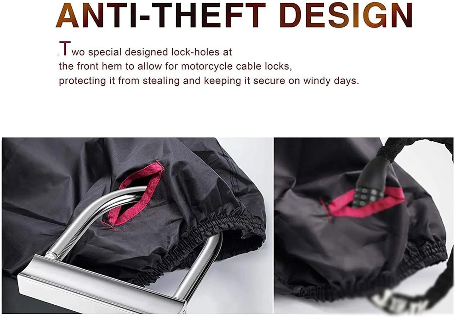 Bike Covers Waterproof Motorcycle Cover Bicycle Cover with Anti-Theft Lock Holes, All Weather Outdoor Protection Durable and Tear Proof Cover(220X95X110CM)