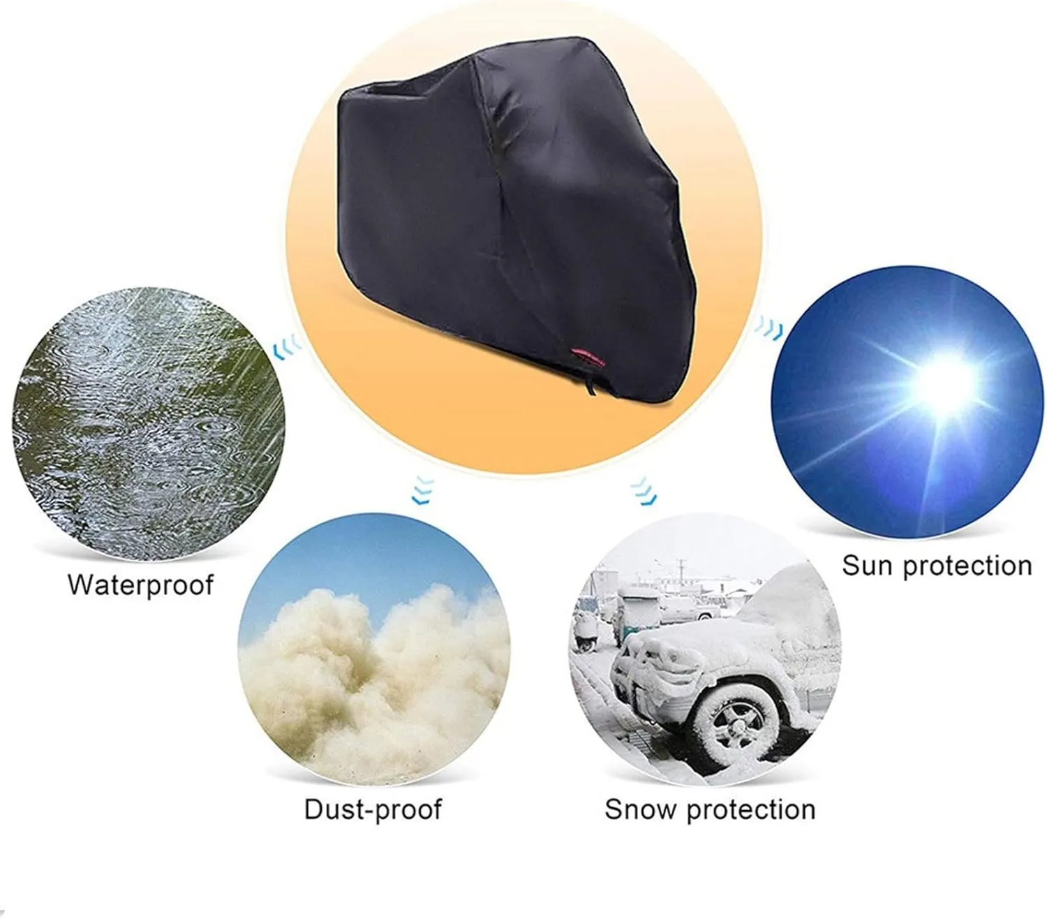 Bike Covers Waterproof Motorcycle Cover Bicycle Cover with Anti-Theft Lock Holes, All Weather Outdoor Protection Durable and Tear Proof Cover(220X95X110CM)