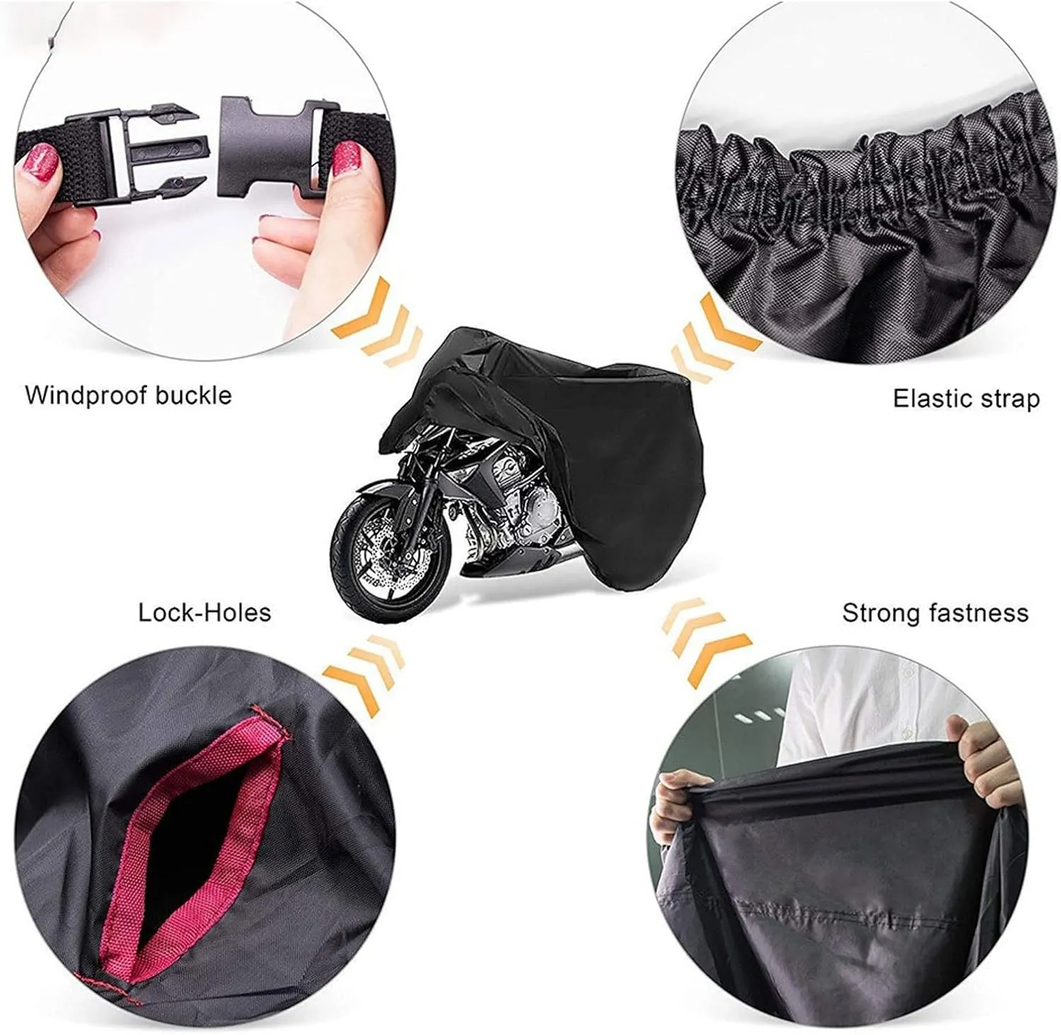 Bike Covers Waterproof Motorcycle Cover Bicycle Cover with Anti-Theft Lock Holes, All Weather Outdoor Protection Durable and Tear Proof Cover(220X95X110CM)