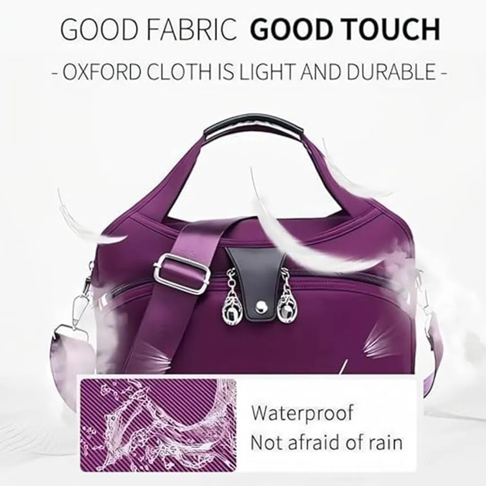 Blaciokamith Soft Side Lightweight Underseat Tote Bag, Waterproof Durable Oxford Cloth Shoulder Bags Multi-pocket Bulk (C)