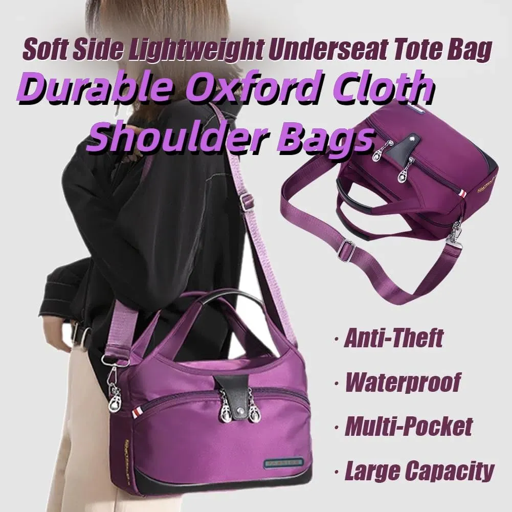 Blaciokamith Soft Side Lightweight Underseat Tote Bag, Waterproof Durable Oxford Cloth Shoulder Bags Multi-pocket Bulk (C)