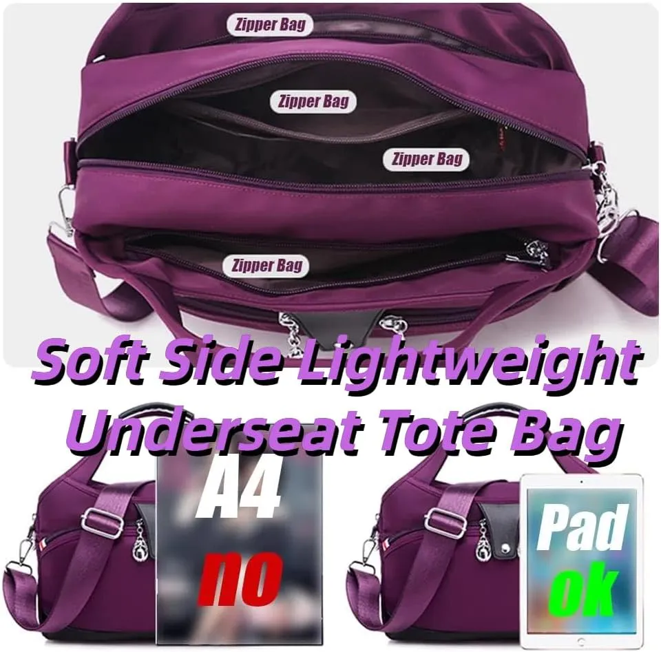 Blaciokamith Soft Side Lightweight Underseat Tote Bag, Waterproof Durable Oxford Cloth Shoulder Bags Multi-pocket Bulk (C)