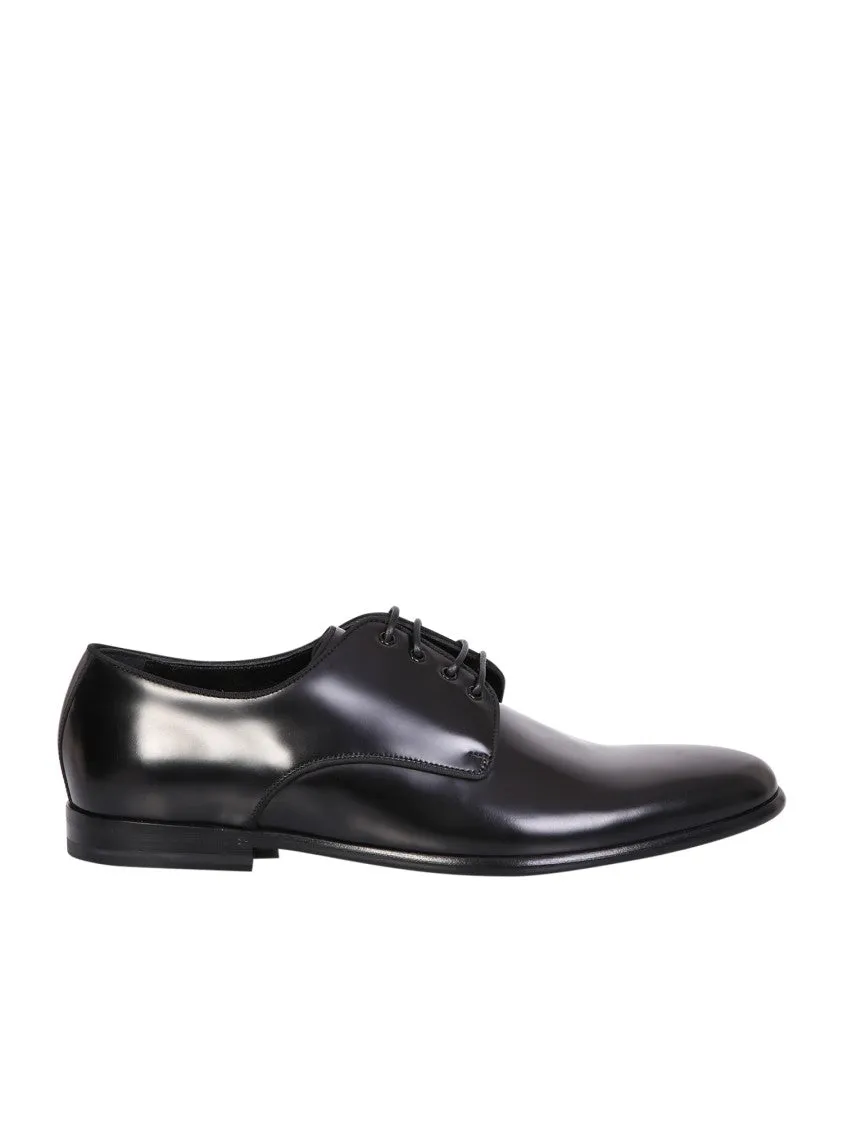 Black Lace-Up Derby Shoes