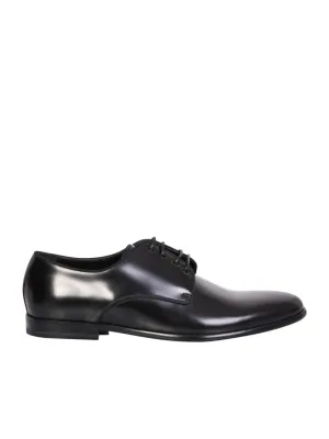 Black Lace-Up Derby Shoes
