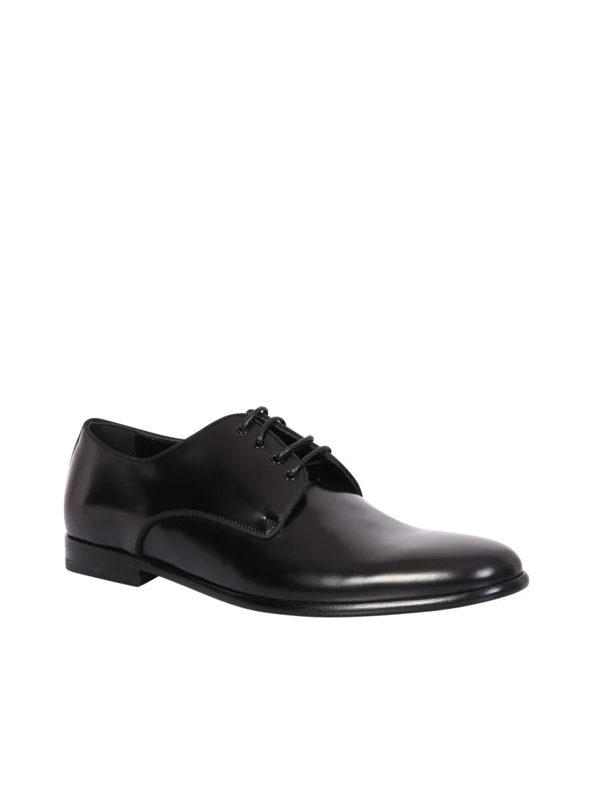 Black Lace-Up Derby Shoes