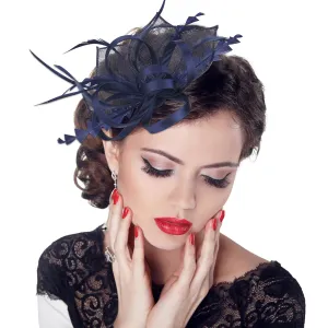 Blue Victoria Hats for Women - Elegant Cocktail 2025 Derby Fascinators Kentucky Hat with Hair Clip, 1920s 50s Vintage Tea Party Cap for Lady Woman Girls Event Party Costume Accessories