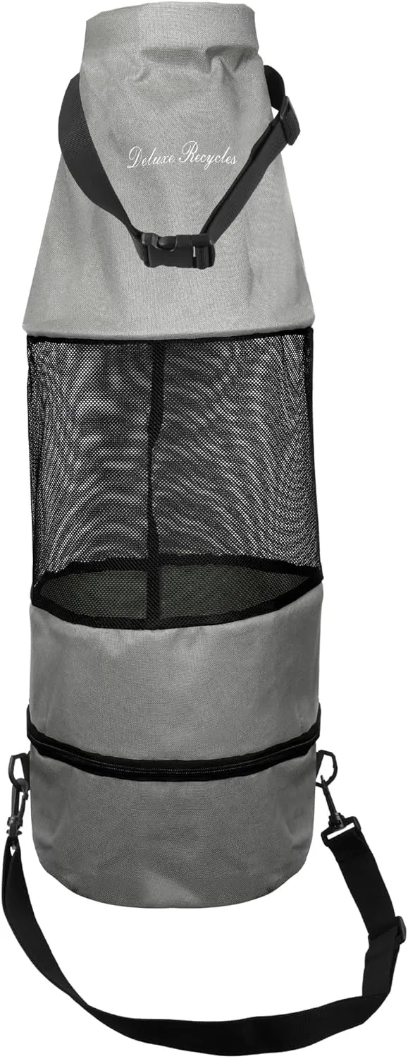 Boat Trash Can Bag - Durable 600D Mesh Oxford Fabric, Bottom Zipper, and Washable - Ideal for Boats, Kayaks, Campers, RVs, and More (Grey)