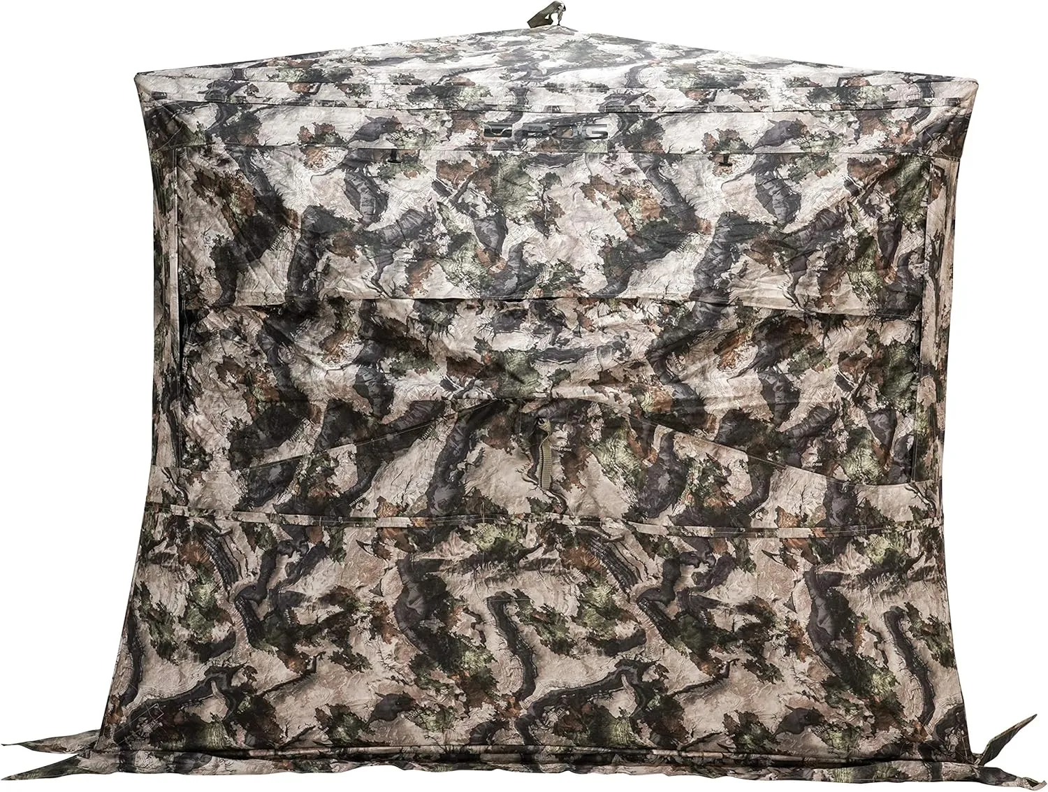 BOG Grave Digger 4-Hub Ground Blind with Silent Zipper System, Oversized Design, UV Protection, Heavy Duty Construction and Carry Bag for Hunting, Shooting and Outdoors
