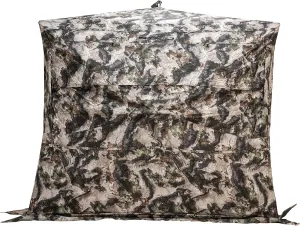 BOG Grave Digger 4-Hub Ground Blind with Silent Zipper System, Oversized Design, UV Protection, Heavy Duty Construction and Carry Bag for Hunting, Shooting and Outdoors