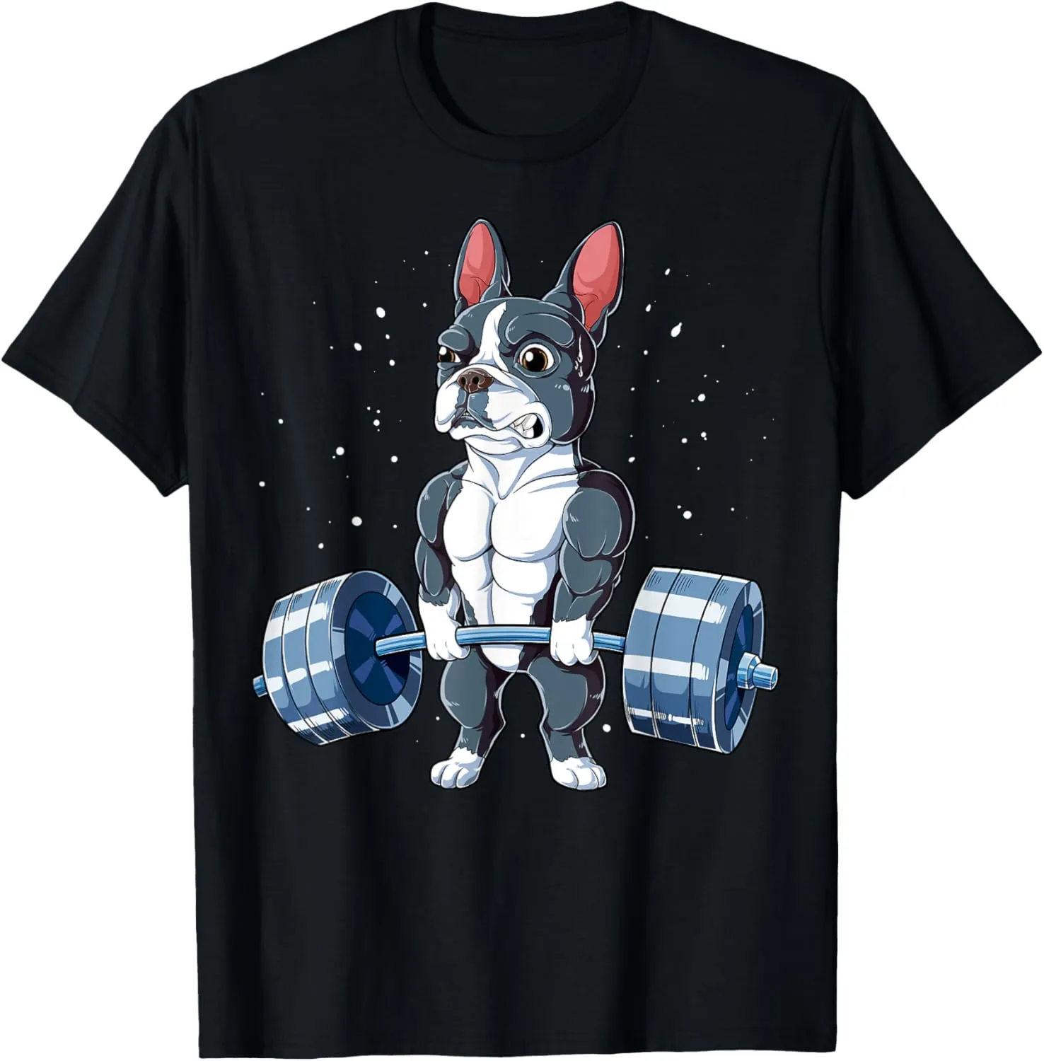 Boston Terrier Weightlifting Funny Deadlift Men Fitness Gym T-Shirt