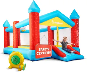 Bouncy House - 16.8' x8.9' Ft Extra Large, Inflatable Bounce House for Kids and Adults - with Air Blower, Volleyball Net, Basketball Hoop and Slide - ASTM Certified