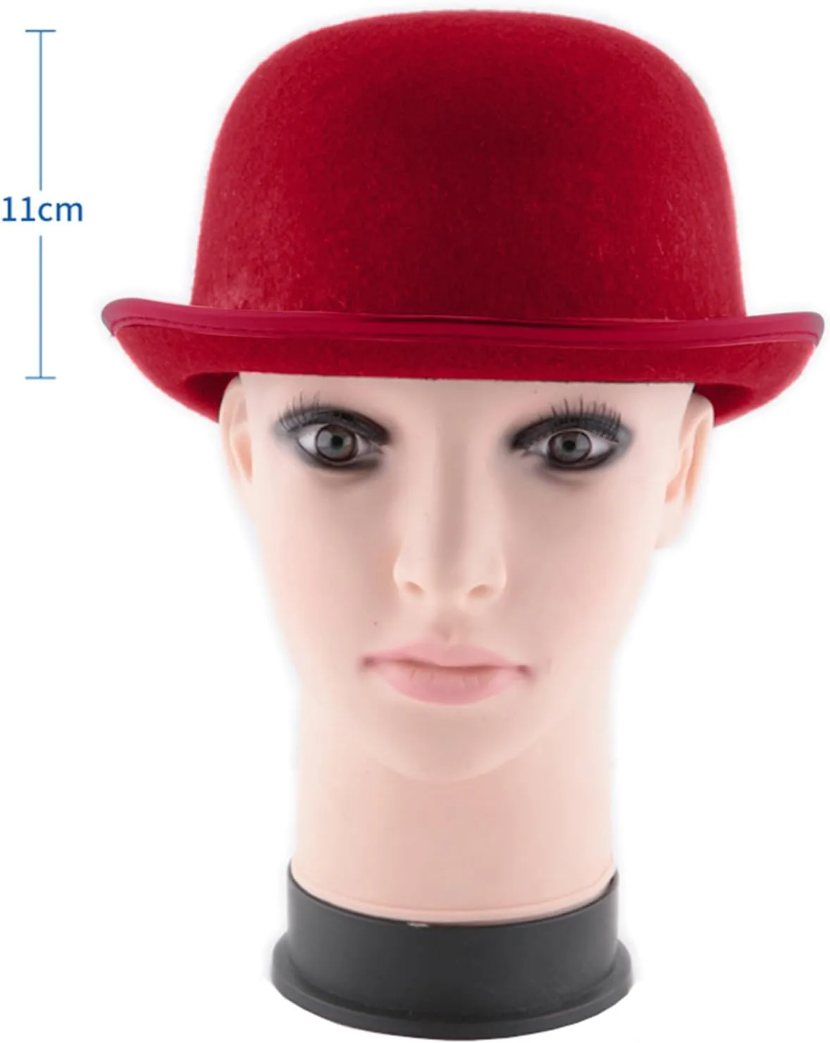 Bowler Hat Vintage Felt Derby Hat for Men and Women Round Cloche Upturn Brim Church Hats with Black Ribbon Derby Cap