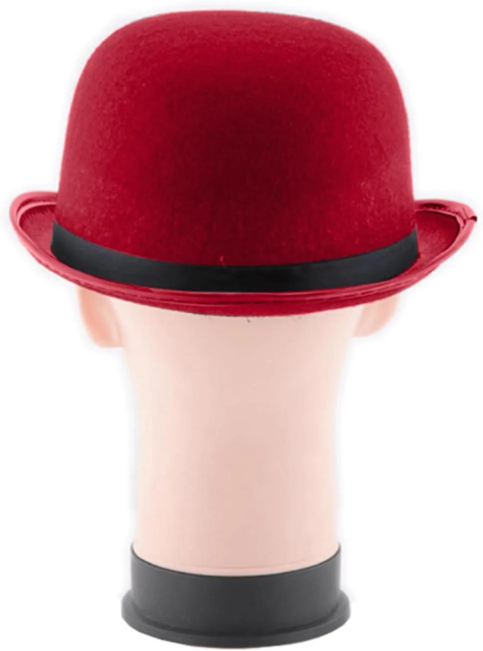 Bowler Hat Vintage Felt Derby Hat for Men and Women Round Cloche Upturn Brim Church Hats with Black Ribbon Derby Cap