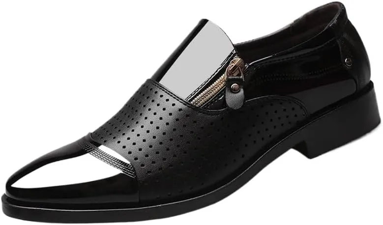 Breathable Men's Oxford Shoes Low Top PU Leather Dress Shoes